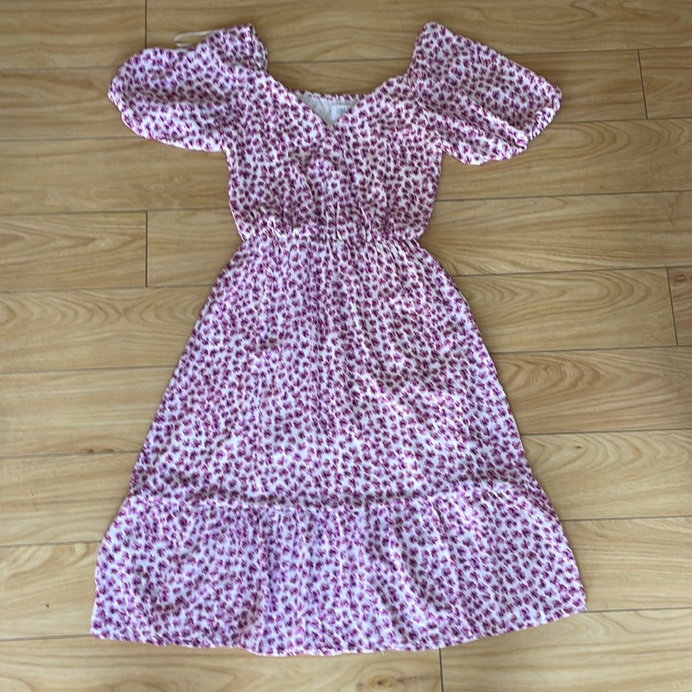 Purple pink floral midi dress! Size XS